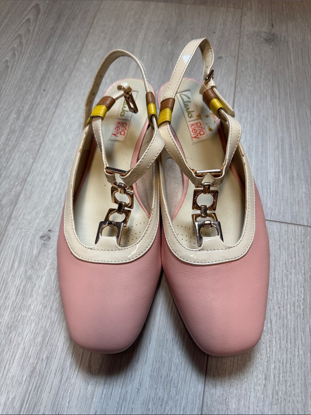 Pink and Cream Slingback Flats